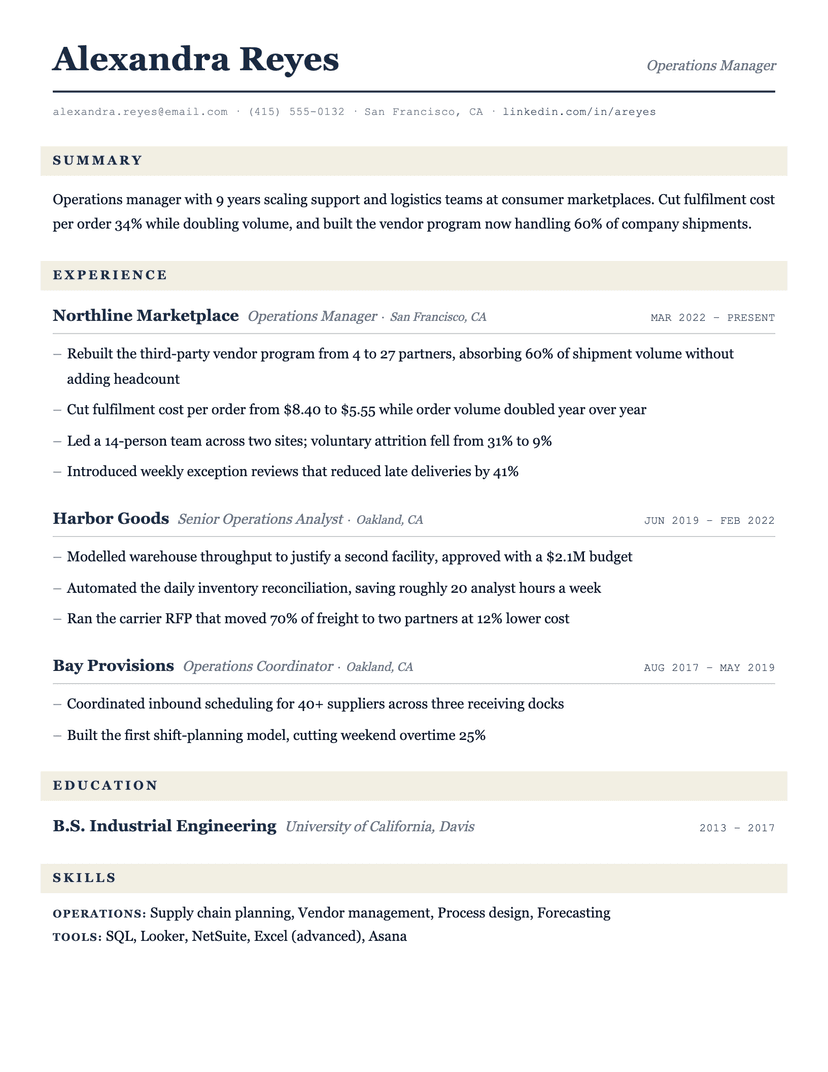 Ledger resume template — ATS-friendly, free Word, PDF and Google Docs download